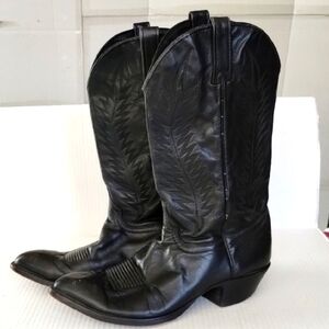 J. Chisholm Black Leather Western Boots SZ 10 KD cowboy rodeo ranch trendy chic